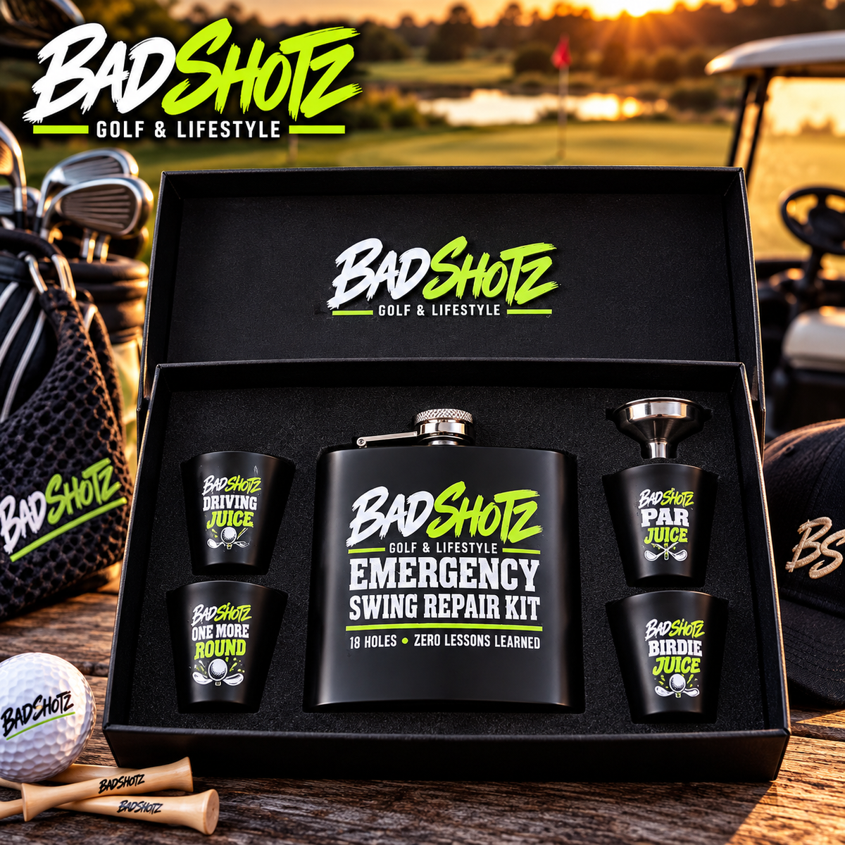 Bad Shotz Hip Flask Gift Set