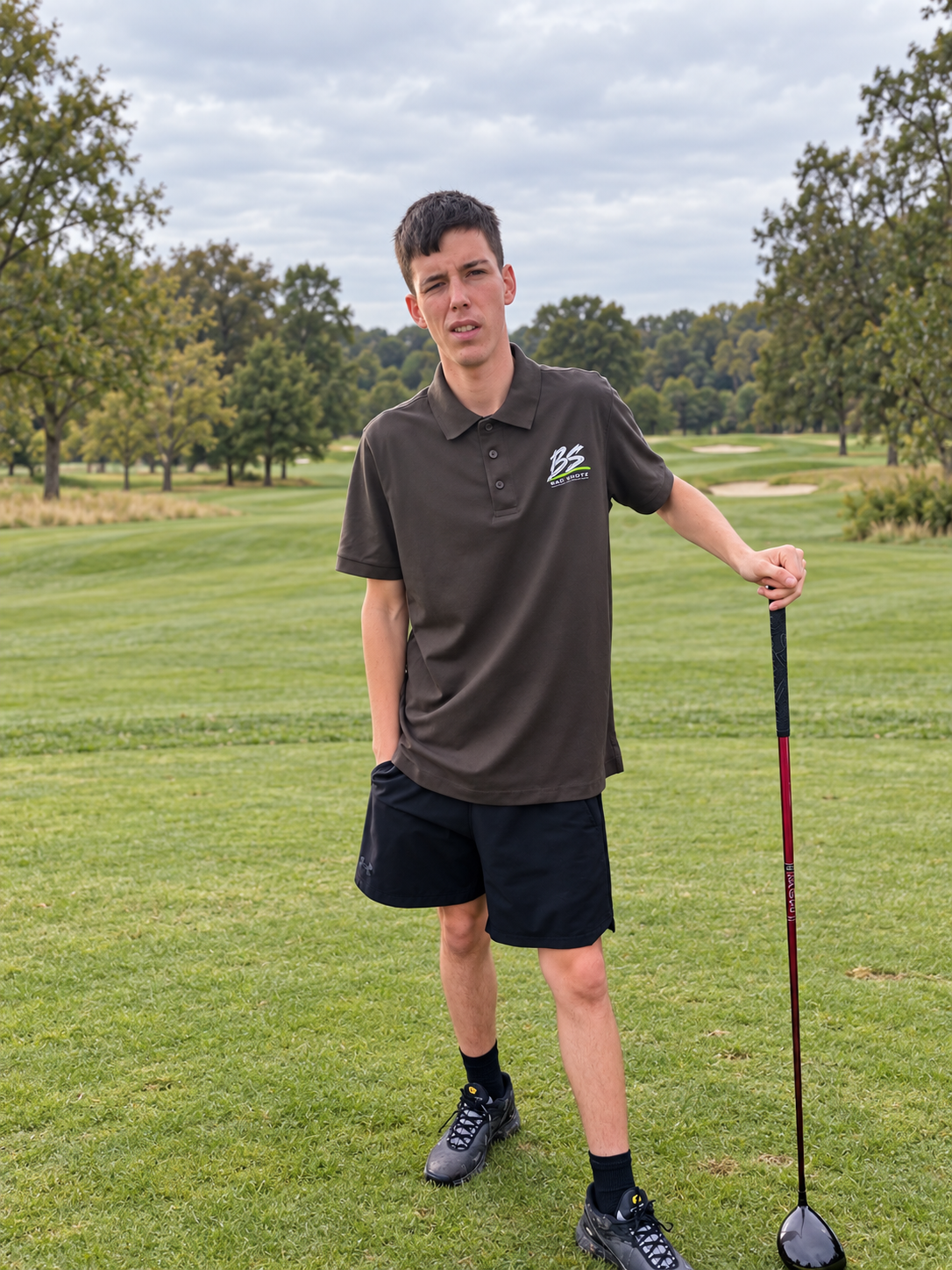 Bad Shotz Olive Golf Polo