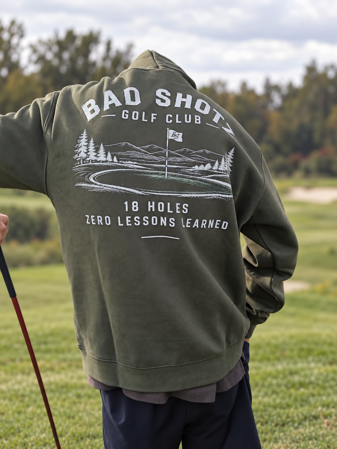 Bad Shotz Olive Golf Hoodie