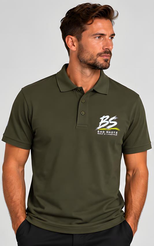 Bad Shotz Olive Golf Polo